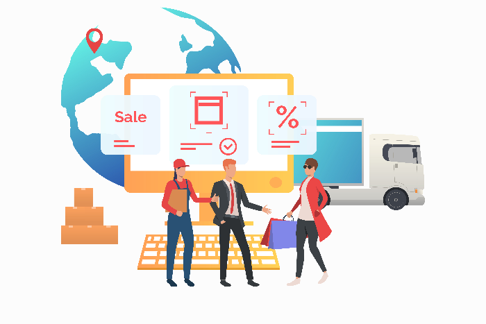 Animated illustration showing demand forecasting in logistics using predictive analytics and real-time data insights